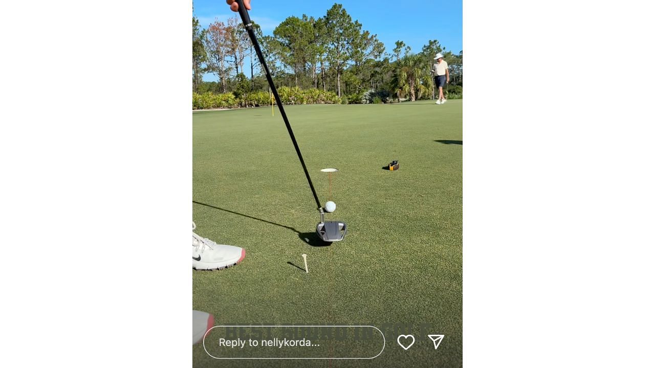 Nelly Korda did some putting practice and shared it on Instagram (Instagram/nellykorda)